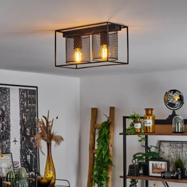 hofstein Plafonnier Bettaix Noir, 2 lumières* Lampes Modernes