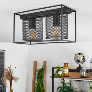 hofstein Plafonnier Bettaix Noir, 2 lumières* Lampes Modernes