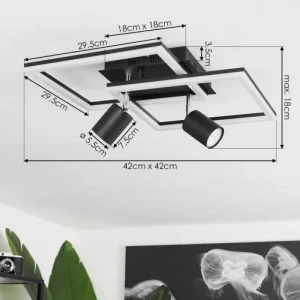 hofstein Plafonnier Boim LED Noir, 3 lumières* Lampes Modernes