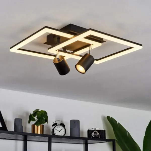 hofstein Plafonnier Boim LED Noir, 3 lumières* Lampes Modernes