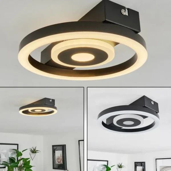 hofstein Plafonnier Canhoso LED Noir, 1 lumière* Lampes Modernes
