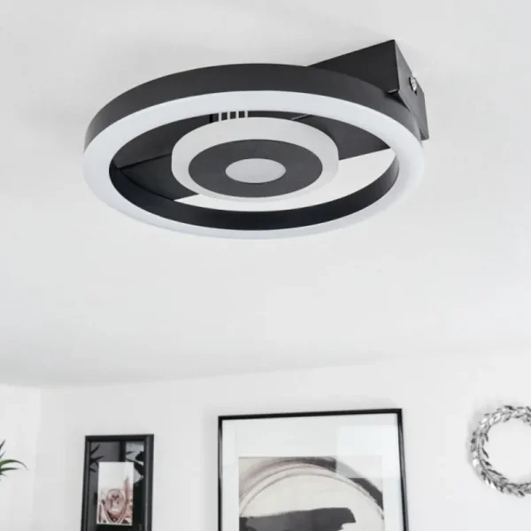 hofstein Plafonnier Canhoso LED Noir, 1 lumière* Lampes Modernes