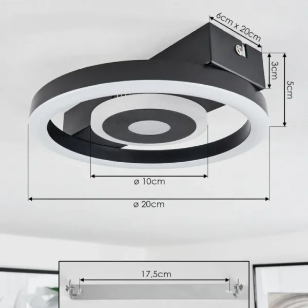 hofstein Plafonnier Canhoso LED Noir, 1 lumière* Lampes Modernes