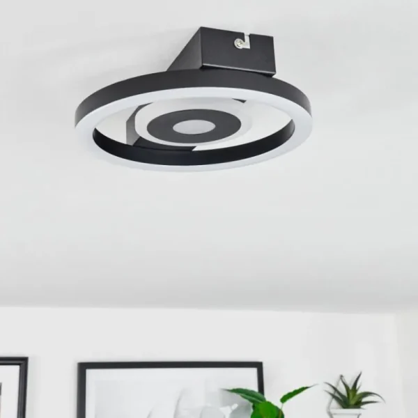 hofstein Plafonnier Canhoso LED Noir, 1 lumière* Lampes Modernes