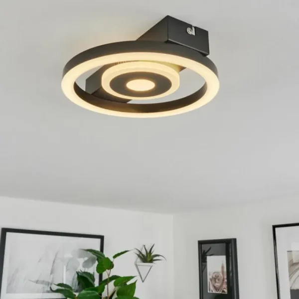 hofstein Plafonnier Canhoso LED Noir, 1 lumière* Lampes Modernes
