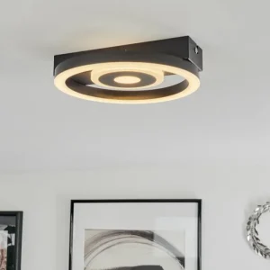 hofstein Plafonnier Canhoso LED Noir, 1 lumière* Lampes Modernes