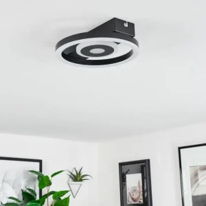 hofstein Plafonnier Canhoso LED Noir, 1 lumière* Lampes Modernes