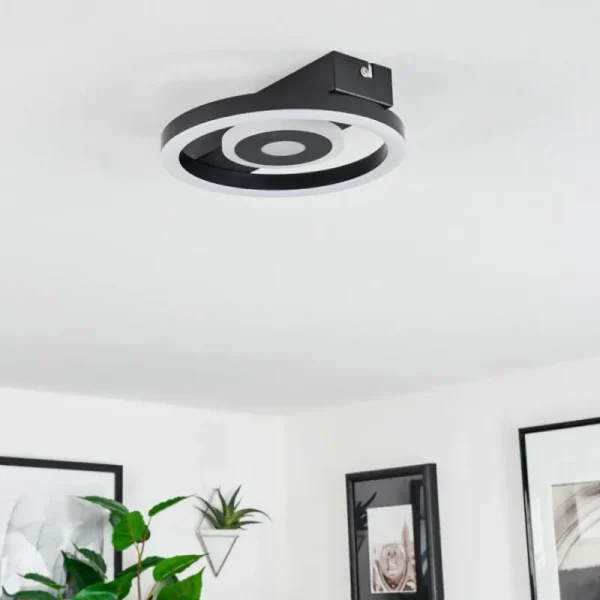 hofstein Plafonnier Canhoso LED Noir, 1 lumière* Lampes Modernes