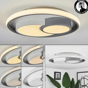 hofstein Plafonnier Casqueira LED Gris, Blanc, 1 lumière* Lampes Modernes