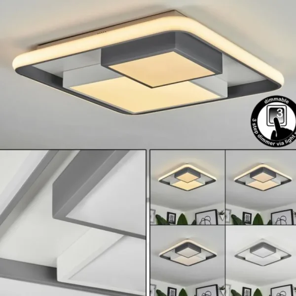 hofstein Plafonnier Casqueira LED Gris, Blanc, 1 lumière* Lampes Modernes