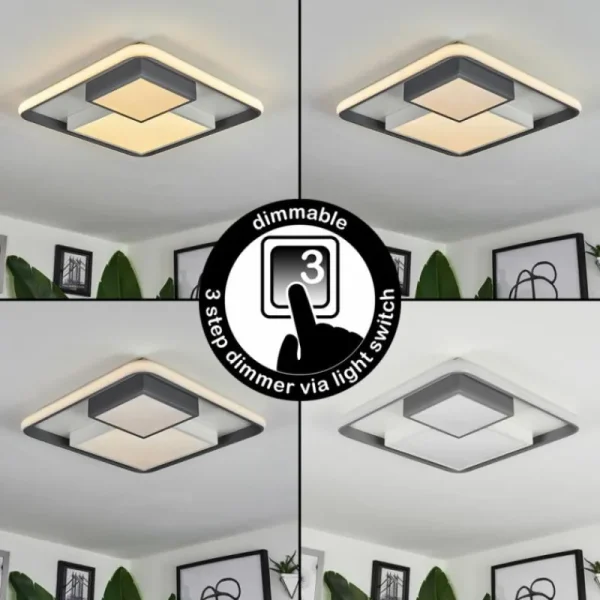 hofstein Plafonnier Casqueira LED Gris, Blanc, 1 lumière* Lampes Modernes