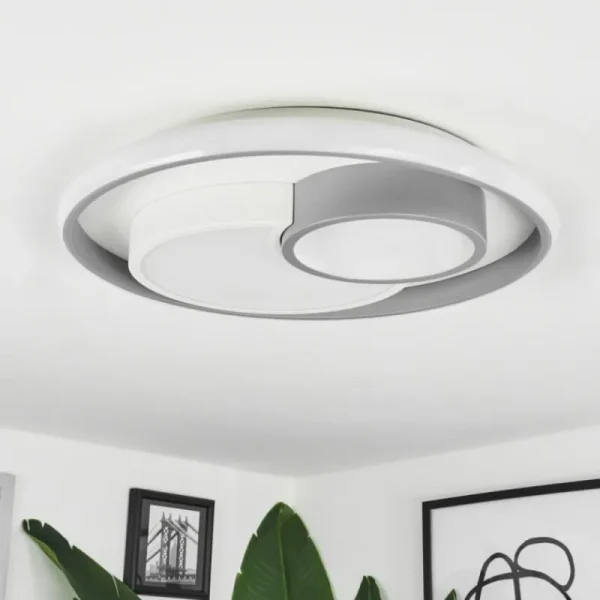 hofstein Plafonnier Casqueira LED Gris, Blanc, 1 lumière* Lampes Modernes