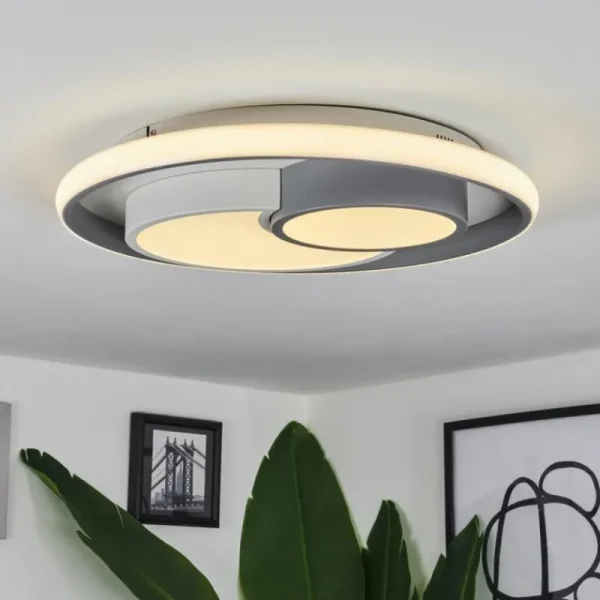 hofstein Plafonnier Casqueira LED Gris, Blanc, 1 lumière* Lampes Modernes