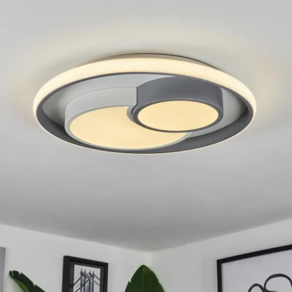 hofstein Plafonnier Casqueira LED Gris, Blanc, 1 lumière* Lampes Modernes