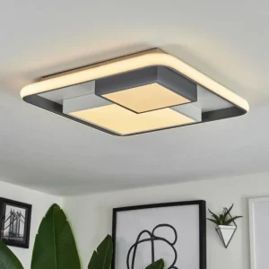 hofstein Plafonnier Casqueira LED Gris, Blanc, 1 lumière* Lampes Modernes