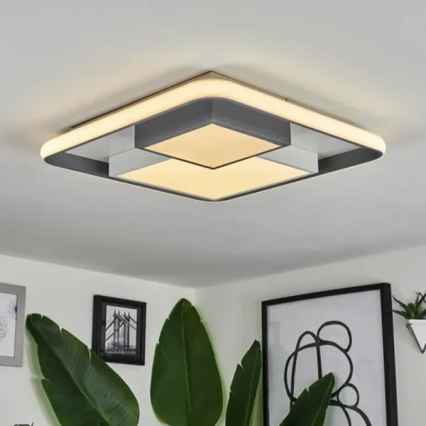 hofstein Plafonnier Casqueira LED Gris, Blanc, 1 lumière* Lampes Modernes