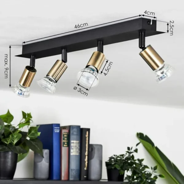 hofstein Plafonnier Castillo Noir, 4 lumières* Lampes Modernes