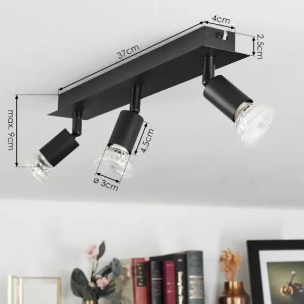 hofstein Plafonnier Castillo Noir, 3 lumières* Lampes Modernes