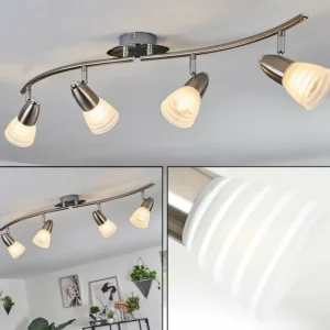 hofstein Plafonnier Chapod Nickel mat, 4 lumières* Lampes En Verre