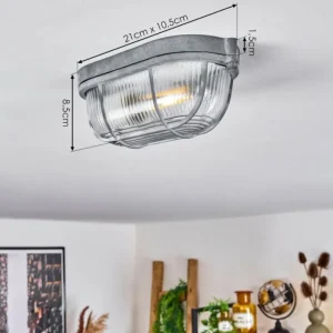 hofstein Plafonnier Chaquire Gris, 1 lumière* Lampes En Verre