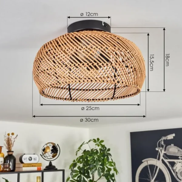 hofstein Plafonnier 30 cm Brandala Noir, 2 lumières* Lampes Modernes