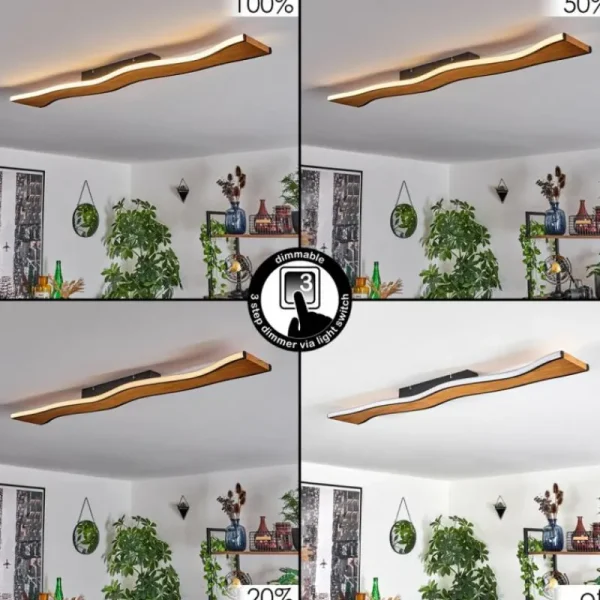 hofstein Plafonnier 98,5 cm Malling LED Écru, Noir, Blanc, 1 lumière* Lampes Modernes