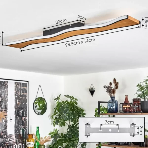 hofstein Plafonnier 98,5 cm Malling LED Écru, Noir, Blanc, 1 lumière* Lampes Modernes