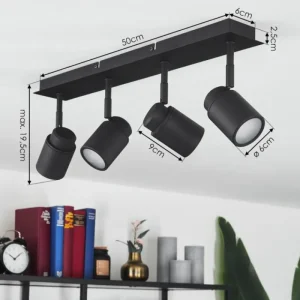 hofstein Plafonnier Douarnenez Noir, 4 lumières* Lampes Modernes