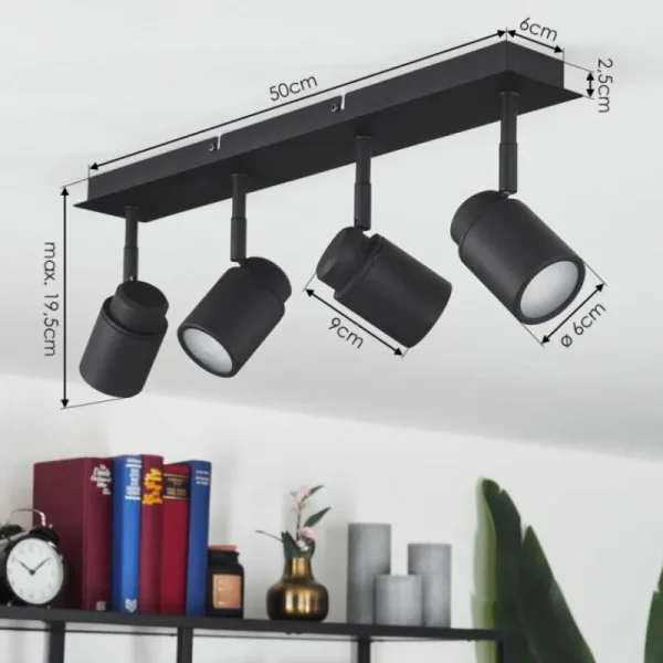 hofstein Plafonnier Douarnenez Noir, 4 lumières* Lampes Modernes