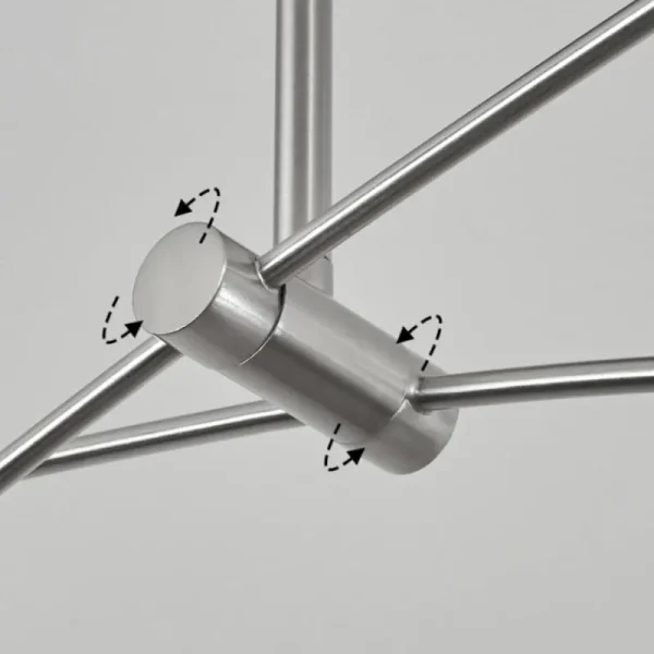 hofstein Plafonnier Fernandaires LED Nickel mat, 8 lumières* Lampes En Verre