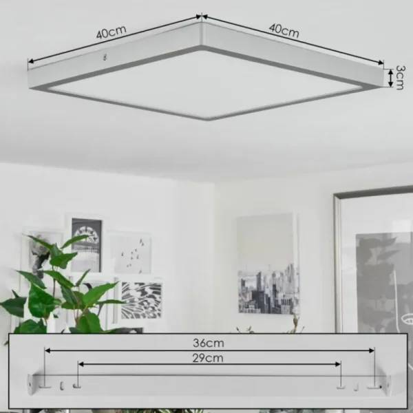 hofstein Plafonnier Finsrud LED Argenté, 1 lumière* Lampes Modernes