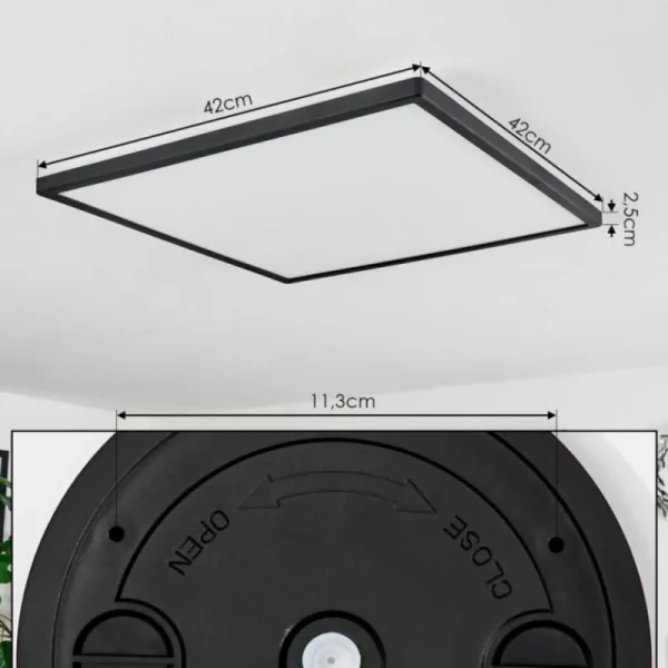 hofstein Plafonnier Folgares LED Noir, 1 lumière* Lampes Modernes