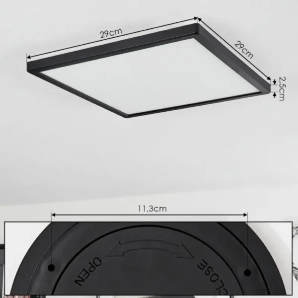 hofstein Plafonnier Folgares LED Noir, 1 lumière* Lampes Modernes