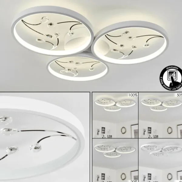 hofstein Plafonnier Fombillou LED Blanc, 1 lumière* Lampes Modernes