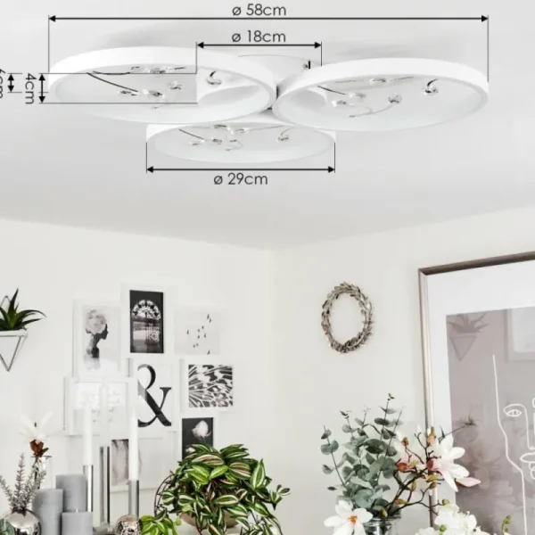 hofstein Plafonnier Fombillou LED Blanc, 1 lumière* Lampes Modernes