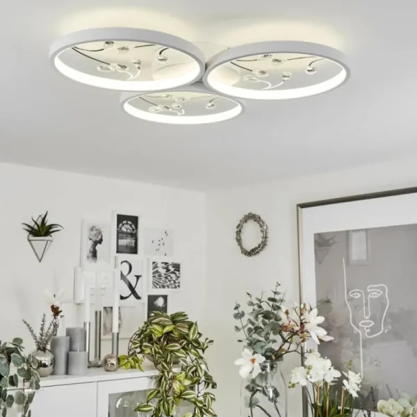 hofstein Plafonnier Fombillou LED Blanc, 1 lumière* Lampes Modernes