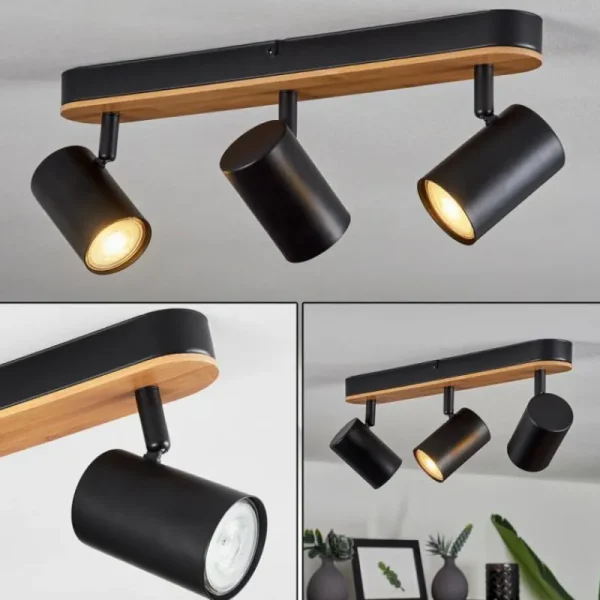 hofstein Plafonnier Gandufe Écru, Noir, 3 lumières* Lampes Modernes