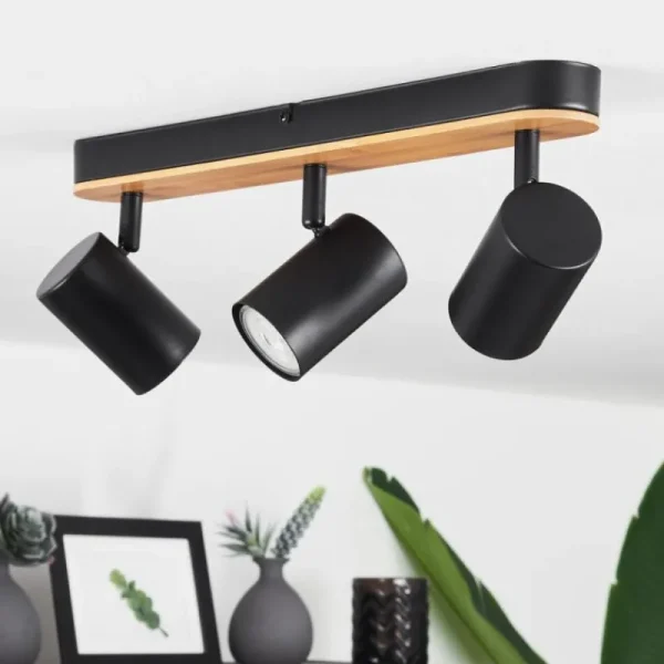 hofstein Plafonnier Gandufe Écru, Noir, 3 lumières* Lampes Modernes