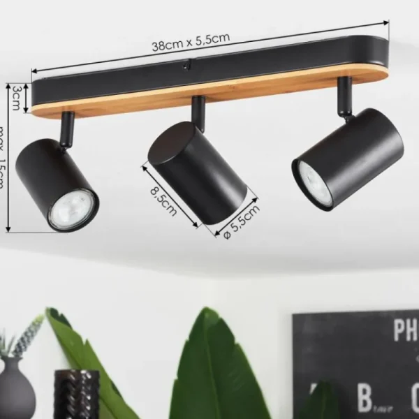 hofstein Plafonnier Gandufe Écru, Noir, 3 lumières* Lampes Modernes