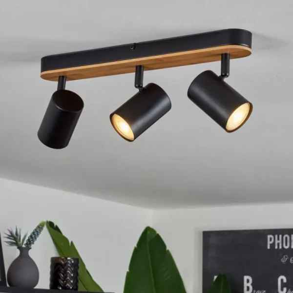 hofstein Plafonnier Gandufe Écru, Noir, 3 lumières* Lampes Modernes