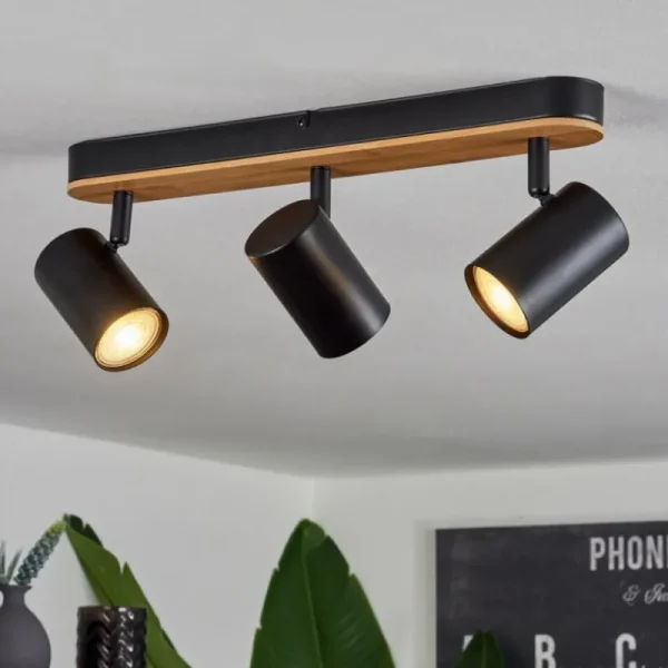 hofstein Plafonnier Gandufe Écru, Noir, 3 lumières* Lampes Modernes