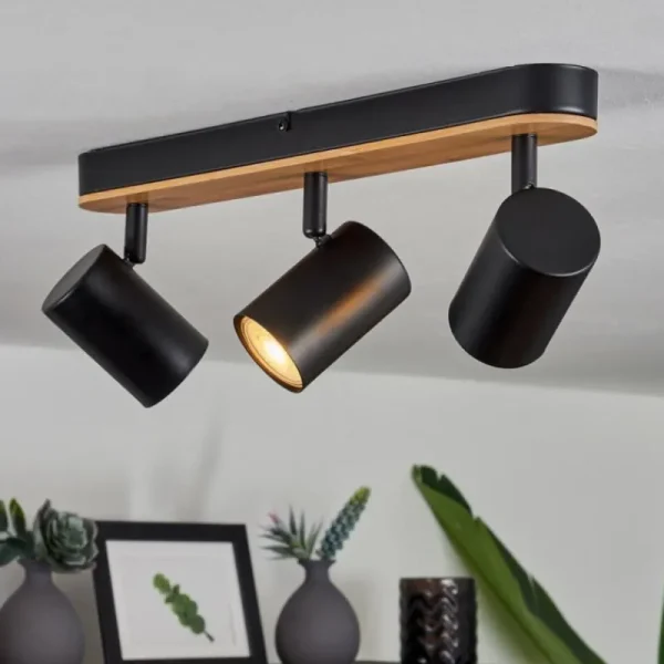 hofstein Plafonnier Gandufe Écru, Noir, 3 lumières* Lampes Modernes