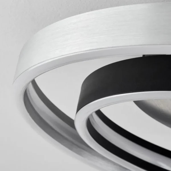 hofstein Plafonnier Golega LED Aluminium, Noir, 1 lumière* Lampes Modernes