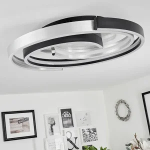 hofstein Plafonnier Golega LED Aluminium, Noir, 1 lumière* Lampes Modernes