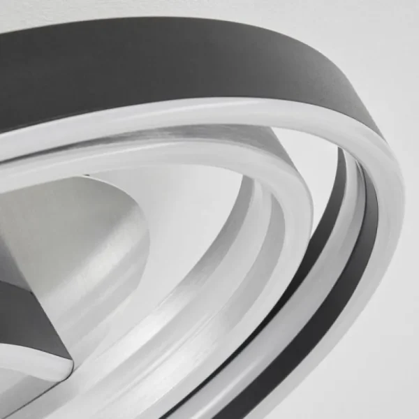 hofstein Plafonnier Golega LED Aluminium, Noir, 1 lumière* Lampes Modernes