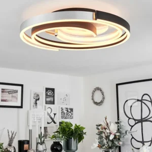 hofstein Plafonnier Golega LED Aluminium, Noir, 1 lumière* Lampes Modernes