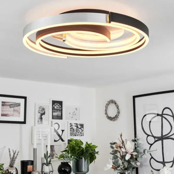 hofstein Plafonnier Golega LED Aluminium, Noir, 1 lumière* Lampes Modernes