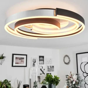 hofstein Plafonnier Golega LED Aluminium, Noir, 1 lumière* Lampes Modernes