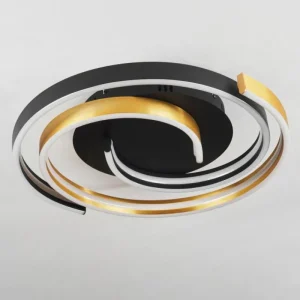 hofstein Plafonnier Golega LED Laiton, Noir, 1 lumière* Lampes Modernes