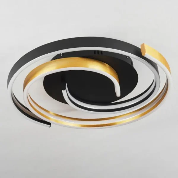 hofstein Plafonnier Golega LED Laiton, Noir, 1 lumière* Lampes Modernes